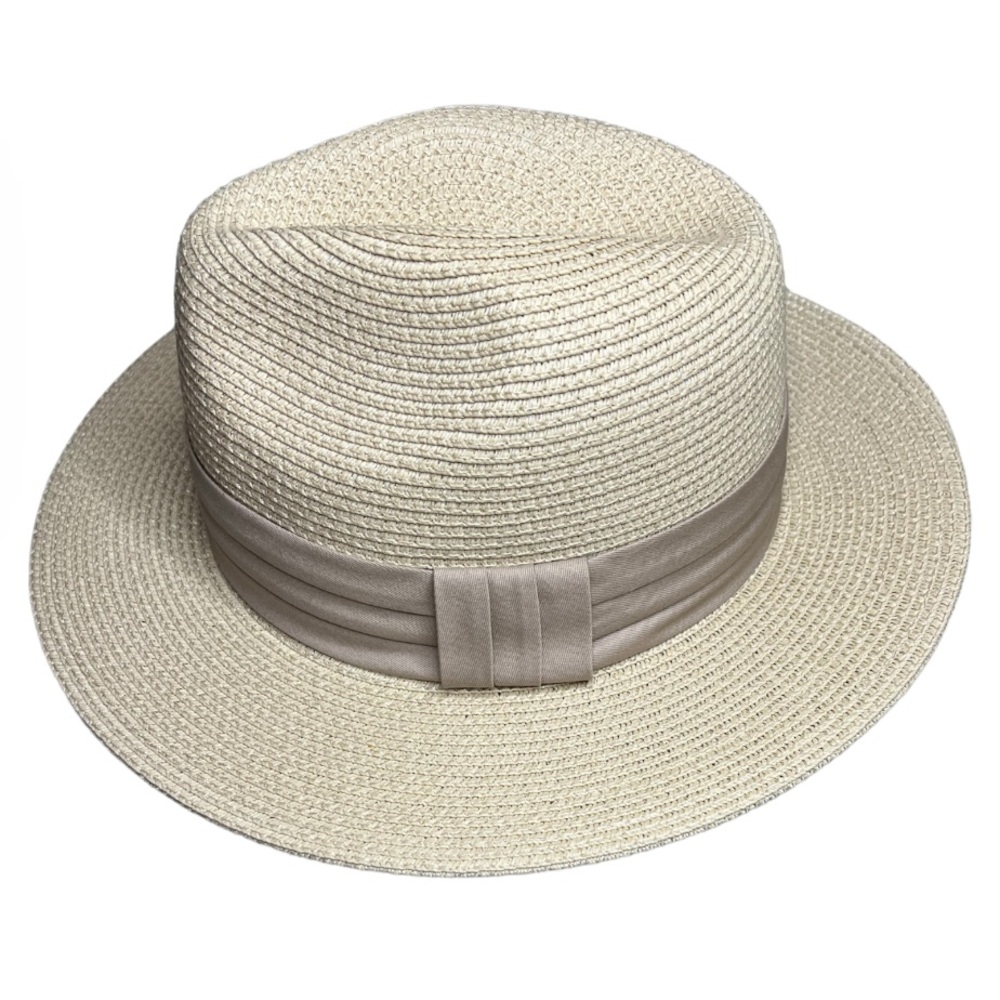 Straw Cream Fedora Hat